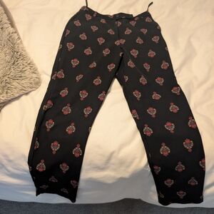 Topshop Black Patterned Trousers